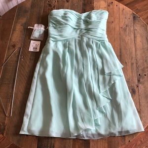 David’s Bridal Chiffon Bridesmaid Dress mint
